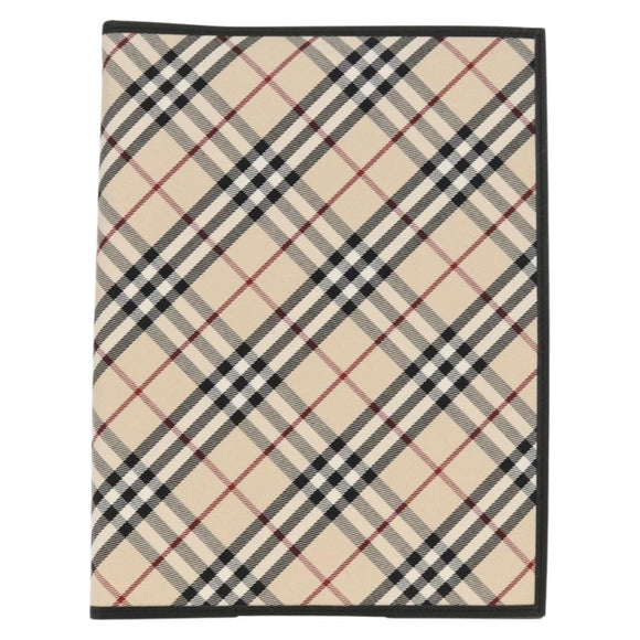 BURBERRY Nova Check Planner Case Canvas Leather Beige Black 146241 Auth am9392V