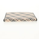 BURBERRY Nova Check Planner Case Canvas Leather Beige Black 146241 Auth am9392V-4