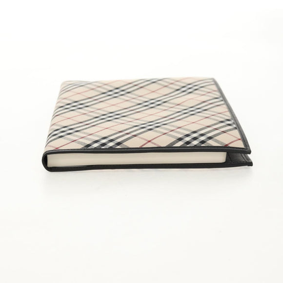 BURBERRY Nova Check Planner Case Canvas Leather Beige Black 146241 Auth am9392V