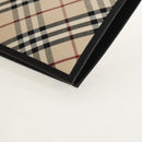 BURBERRY Nova Check Planner Case Canvas Leather Beige Black 146241 Auth am9392V-14