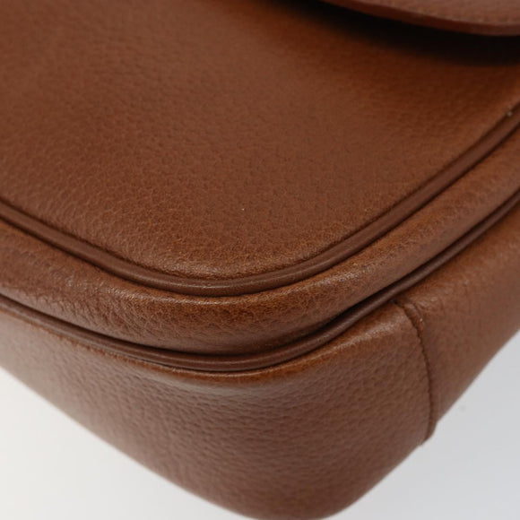 Burberrys Nova Check Shoulder Bag Leather Beige Brown gold Auth am9393