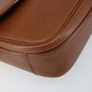 Burberrys Nova Check Shoulder Bag Leather Beige Brown gold Auth am9393-14