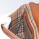 Burberrys Nova Check Shoulder Bag Leather Beige Brown gold Auth am9393-19