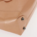 Christian Dior Maris Pearl Hand Bag Patent leather Beige pink Auth am9395-14