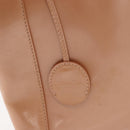 Christian Dior Maris Pearl Hand Bag Patent leather Beige pink Auth am9395-10