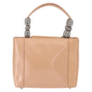 Christian Dior Maris Pearl Hand Bag Patent leather Beige pink Auth am9395-2