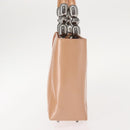 Christian Dior Maris Pearl Hand Bag Patent leather Beige pink Auth am9395-3