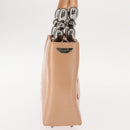 Christian Dior Maris Pearl Hand Bag Patent leather Beige pink Auth am9395-4