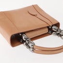 Christian Dior Maris Pearl Hand Bag Patent leather Beige pink Auth am9395-6