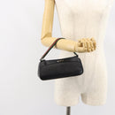 GUCCI Web Sherry Line Pouch Canvas Leather Black Silver Red 92820 Auth am9396-21