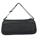 GUCCI Web Sherry Line Pouch Canvas Leather Black Silver Red 92820 Auth am9396-2