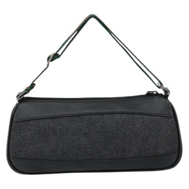 GUCCI Web Sherry Line Pouch Canvas Leather Black Silver Red 92820 Auth am9396 - 0