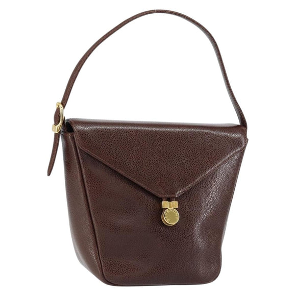 GIVENCHY Umhängetasche Leder geprägt Dunkelbraun Gold Original am9398