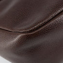 GIVENCHY Shoulder Bag Leather embossed Dark Brown Gold Auth am9398-14