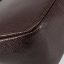 GIVENCHY Shoulder Bag Leather embossed Dark Brown Gold Auth am9398-16