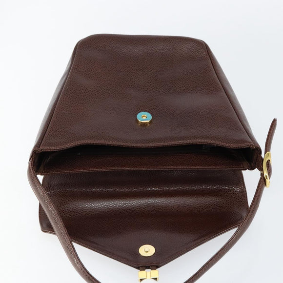 GIVENCHY Umhängetasche Leder geprägt Dunkelbraun Gold Original am9398