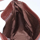 GIVENCHY Shoulder Bag Leather embossed Dark Brown Gold Auth am9398-19