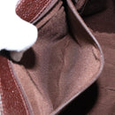 GIVENCHY Shoulder Bag Leather embossed Dark Brown Gold Auth am9398-12