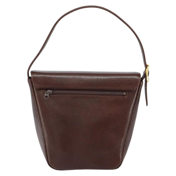 GIVENCHY Umhängetasche Leder geprägt Dunkelbraun Gold Original am9398