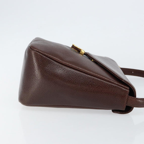 GIVENCHY Umhängetasche Leder geprägt Dunkelbraun Gold Original am9398