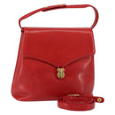 GIVENCHY Shoulder Bag Leather embossed 2way Red Gold Auth am9399-1