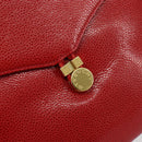 GIVENCHY Shoulder Bag Leather embossed 2way Red Gold Auth am9399-18