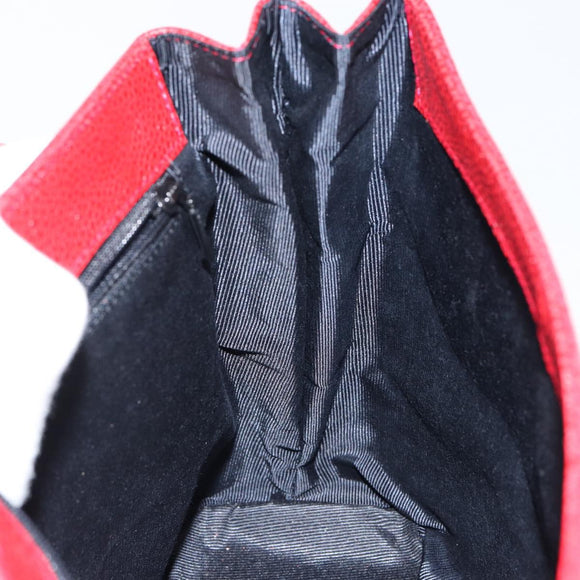 GIVENCHY Shoulder Bag Leather embossed 2way Red Gold Auth am9399