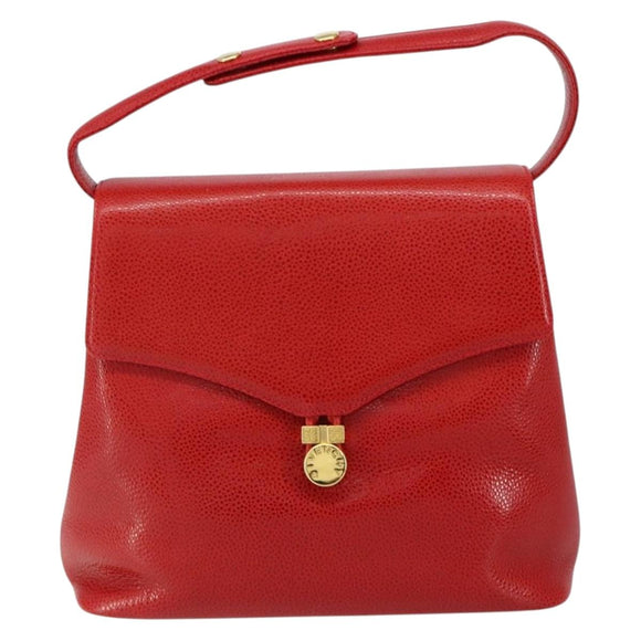 GIVENCHY Shoulder Bag Leather embossed 2way Red Gold Auth am9399