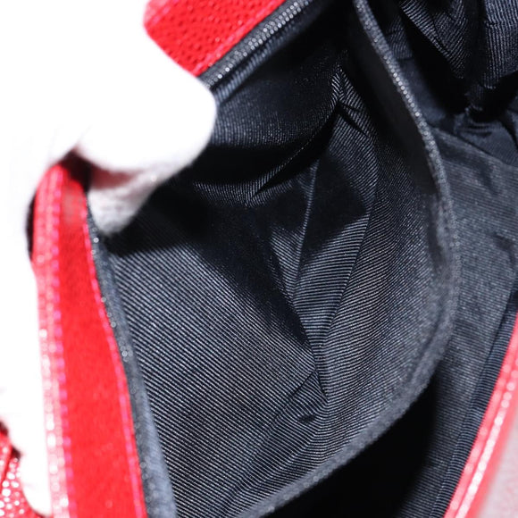 GIVENCHY Shoulder Bag Leather embossed 2way Red Gold Auth am9399