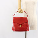 GIVENCHY Shoulder Bag Leather embossed 2way Red Gold Auth am9399-22