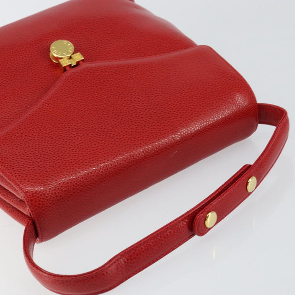 GIVENCHY Shoulder Bag Leather embossed 2way Red Gold Auth am9399