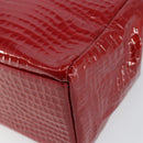 GIVENCHY Chain Shoulder Bag Enamel Red Gold Auth am9400-15