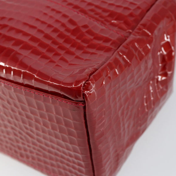 GIVENCHY Chain Shoulder Bag Enamel Red Gold Auth am9400