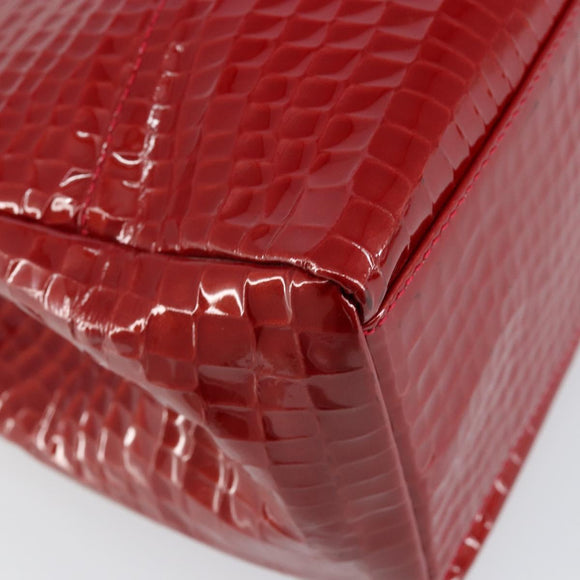 GIVENCHY Chain Shoulder Bag Enamel Red Gold Auth am9400