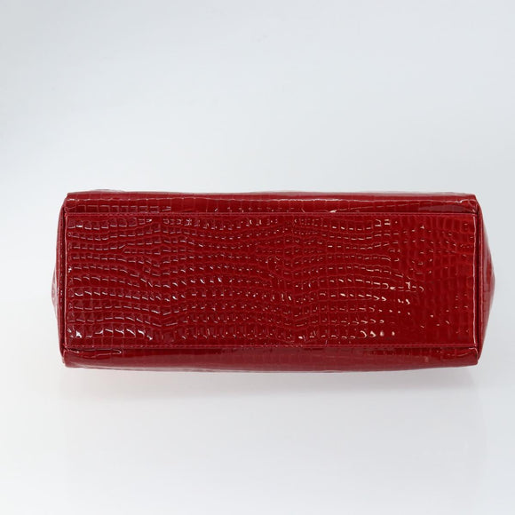 GIVENCHY Chain Shoulder Bag Enamel Red Gold Auth am9400