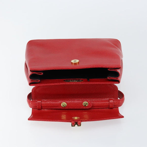 GIVENCHY Shoulder Bag Leather Embossed 2way Black Auth am9401