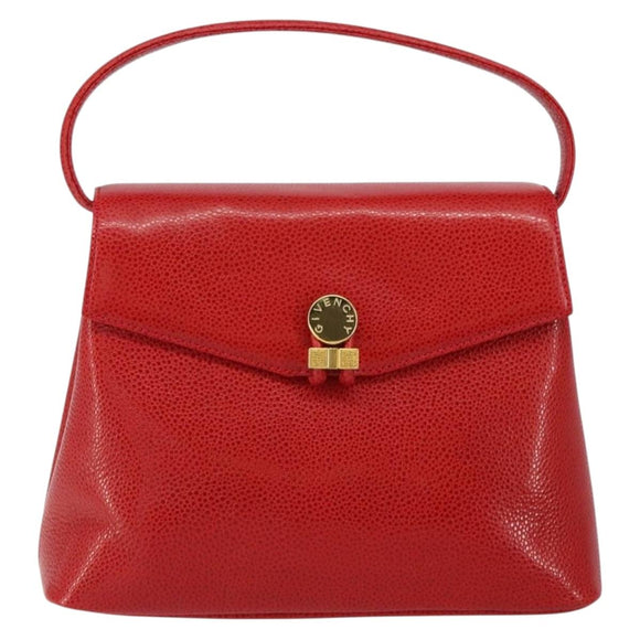 GIVENCHY Shoulder Bag Leather Embossed 2way Black Auth am9401