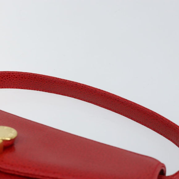 GIVENCHY Shoulder Bag Leather Embossed 2way Black Auth am9401