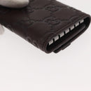 GUCCI Guccissima GG Canvas Key Case Leather Dark Brown 237509 Auth am9408V-17