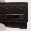 GUCCI Guccissima GG Canvas Key Case Leather Dark Brown 237509 Auth am9408V-18