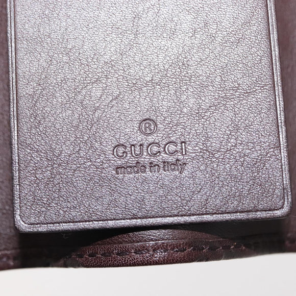 GUCCI Guccissima GG Canvas Key Case Leather Dark Brown 237509 Auth am9408V