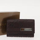 GUCCI Guccissima GG Canvas Key Case Leather Dark Brown 237509 Auth am9408V-12