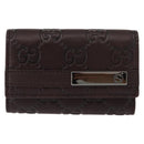 GUCCI Guccissima GG Canvas Key Case Leather Dark Brown 237509 Auth am9408V-13