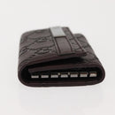 GUCCI Guccissima GG Canvas Key Case Leather Dark Brown 237509 Auth am9408V-4