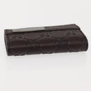 GUCCI Guccissima GG Canvas Key Case Leather Dark Brown 237509 Auth am9408V-5