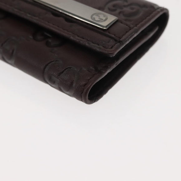 GUCCI Guccissima GG Canvas Key Case Leather Dark Brown 237509 Auth am9408V