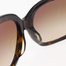 CHANEL COCO Mark ribbon Sunglasses plastic Dark Brown CC Auth am9410-9