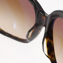 CHANEL COCO Mark ribbon Sunglasses plastic Dark Brown CC Auth am9410-10