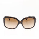 CHANEL COCO Mark ribbon Sunglasses plastic Dark Brown CC Auth am9410-13