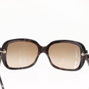 CHANEL COCO Mark ribbon Sunglasses plastic Dark Brown CC Auth am9410-2
